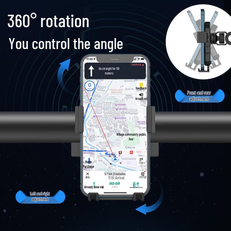 Shockproof Motorcycle & Bicycle Phone Holder for Navigating Delivery Riders