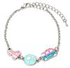Charm Bracelet with Three Enamelled Fun Charms - Silhouette, Skate, & Camper Van
