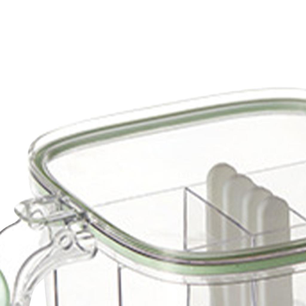 4 In 1 Seasoning Box with Lid and Spoons 4 Compartments Spice Jar Sealed Condiment Container for Home Kitchen Light