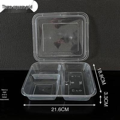 Disposable 3-Compartment Thickened Plastic Meal Prep Containers with Lids
