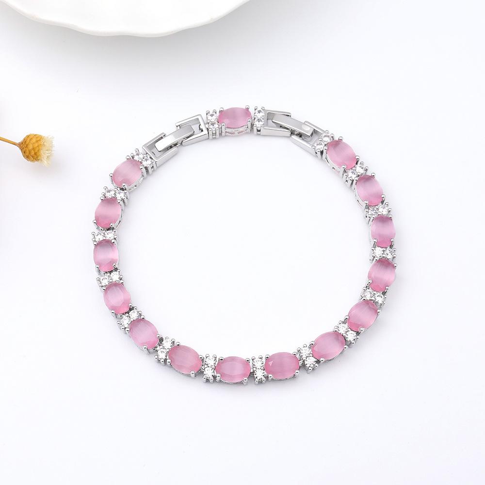 Multi-Colored, Summer Accessories Simple Crystal Colored Zircon Bracelet Does Not Fade Women'S Jewelry Colored Treasure Bracelet