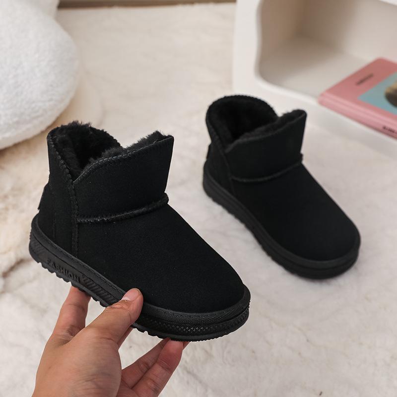 Winter Newest Children's Snow Boots Classic Black Brown Platform Shoes Girls Boys Thickened Velvet Warm Suede Boots I09162