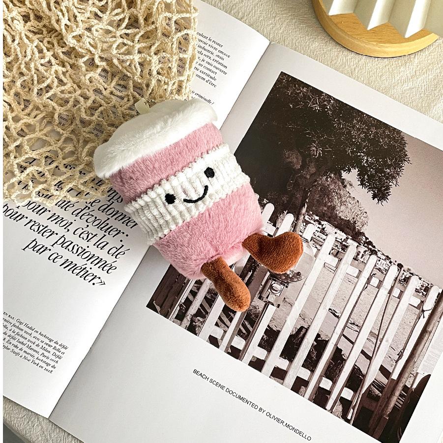 

Fun Coffee Cup Doll Simulated Milk Tea Cup Doll Pendant Plush Toy Bag Hanging Ornament Doll Doll Gift height about 10cm