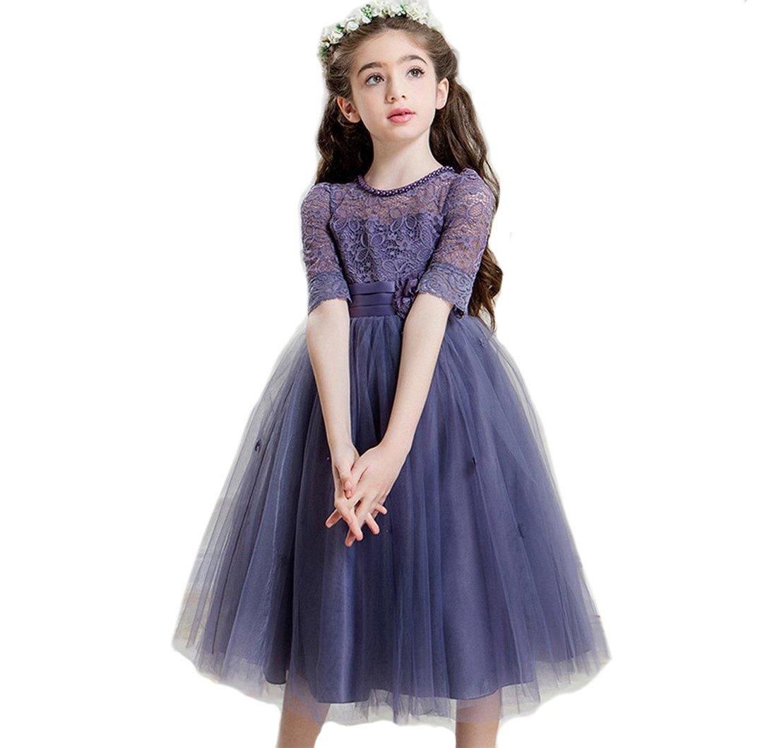 

Honey baby Lace Junior Dress for Perfect for Flower Girl Princess Piano Kindergarten Entrance and Special Occasions Children s Dress, Kids Dress, фиолетовый