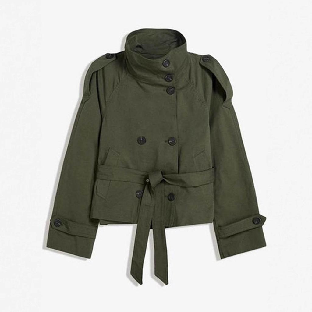Women's Double-Breasted Jacket Short Length for Fall Winter Outerwear