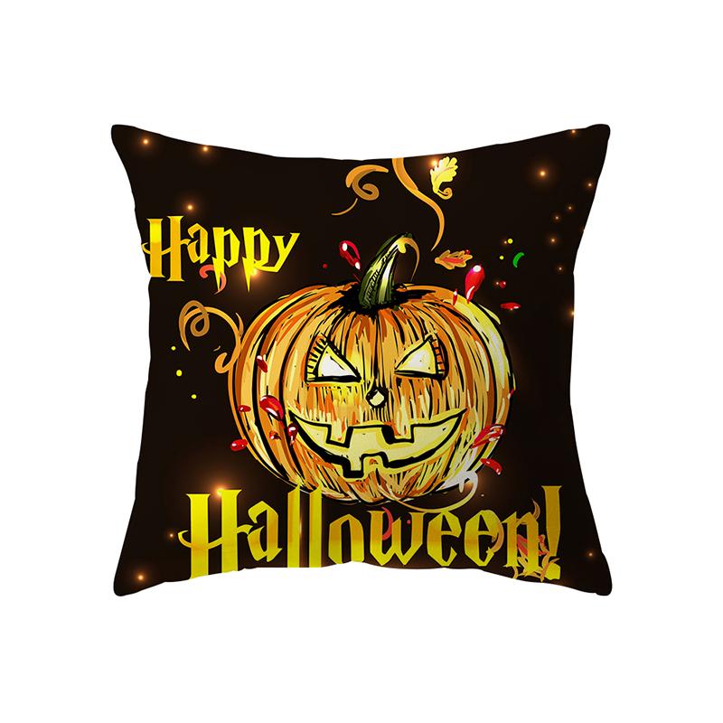 Devil Pumpkin Throw Pillow Cover Halloween Theme Throw Pillow Cover Sofa Chair Bed Cushion Cover Home Decor