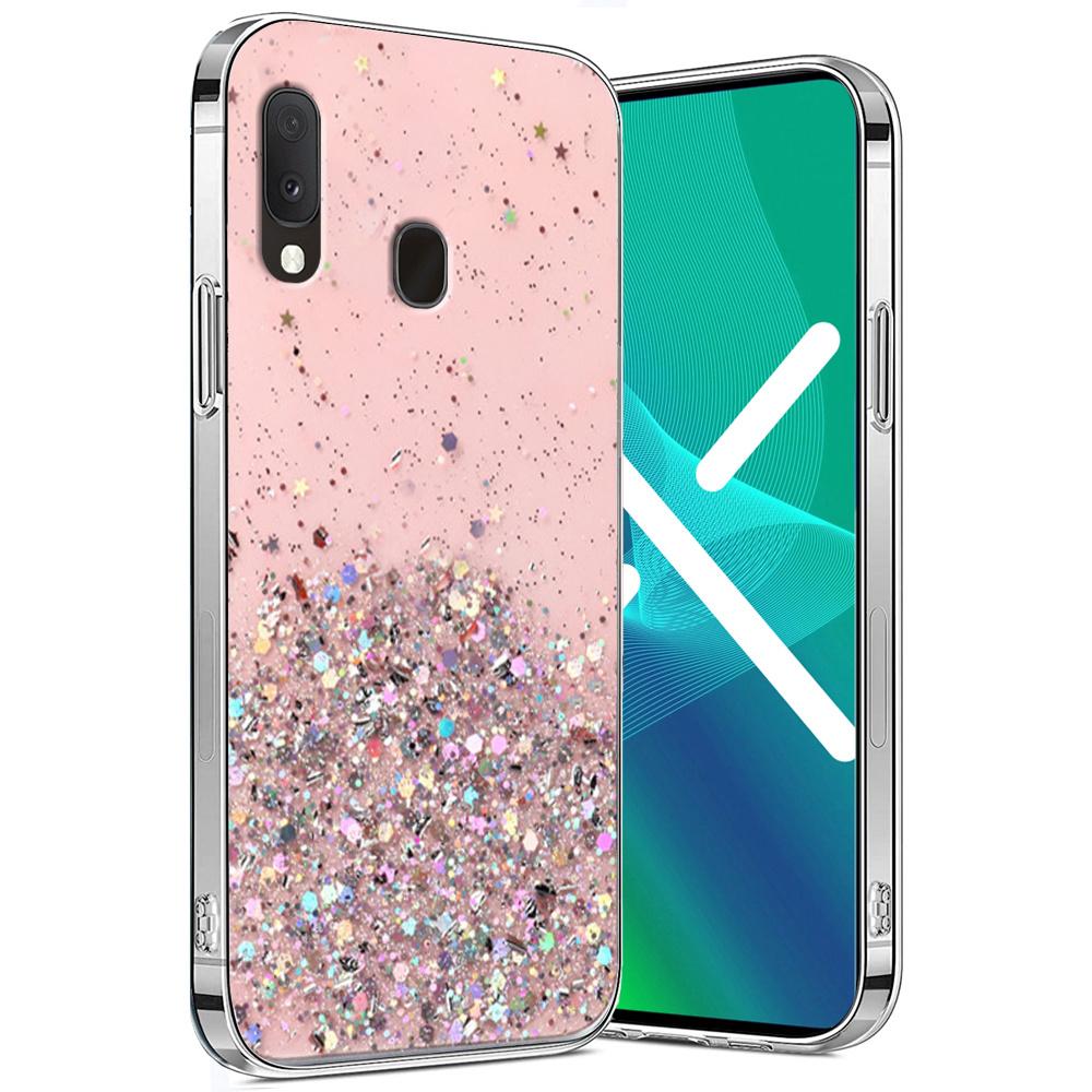 Samsung Galaxy A20E Case, Glittery, Pink