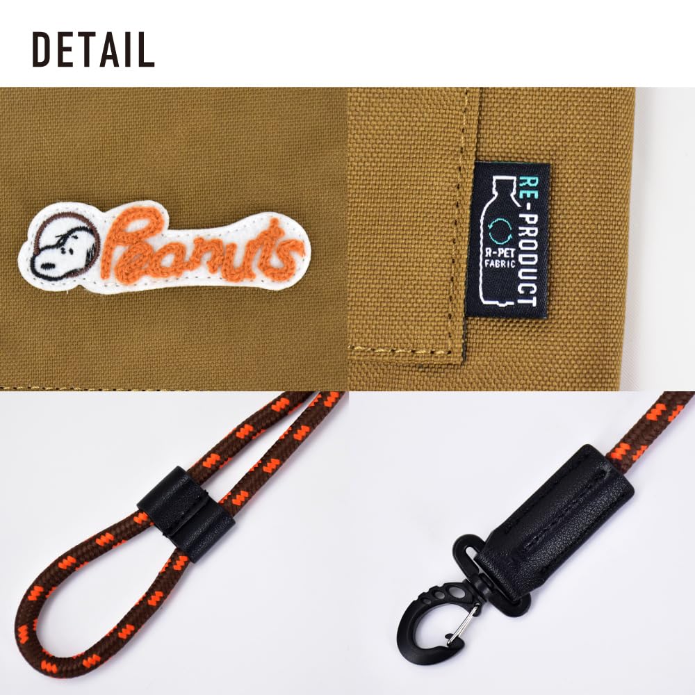 Sacoche shoulder water passport smartphone ticket travel character khaki [Snoopy] 2-way bag, repellent, case, pouch, holder, goods, women's, men's,