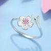 New Korean Fashion Copper Color Cherry Blossoms Rings Flower Open Ring For Girl Women Rings Gift Party Birthday Jewelry