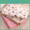 Cozy Cute Pet Small Large Paw Print Dog Puppy Fleece Soft Blanket For Comfort