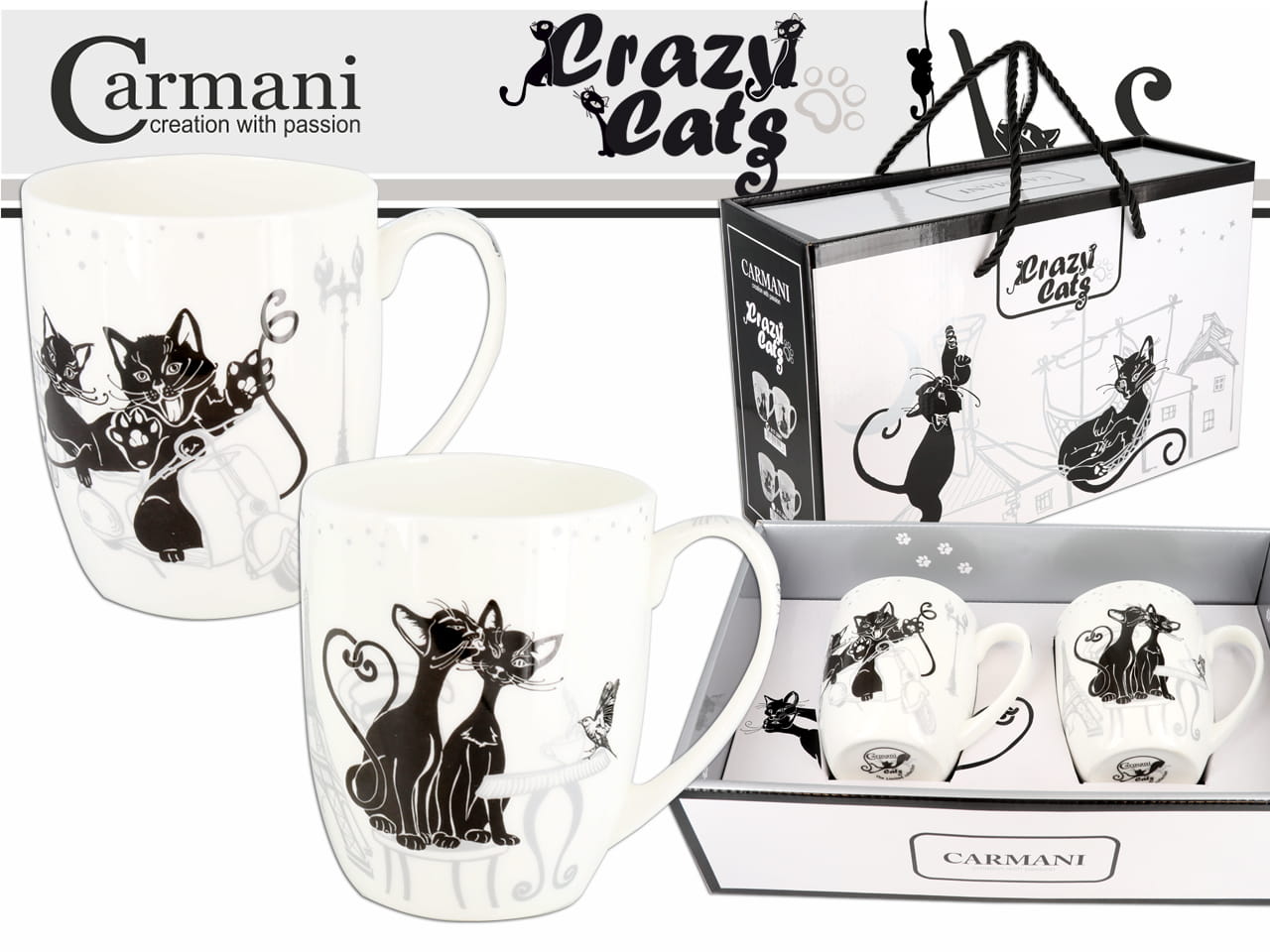 Carmani, set of 2 mugs -
