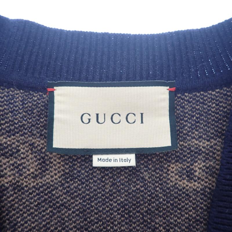 GUCCI  660285_XKB3T_4037 M cardigan Navy cashmere mens
