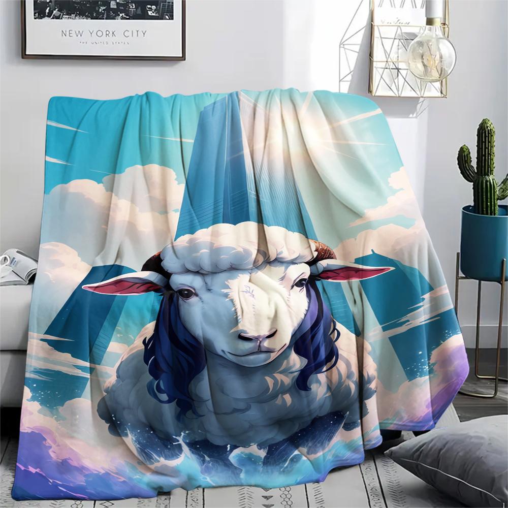 1 ks Flanelová deka s kresleným potiskem, Vysoce kvalitní, Pohodlná pro všechna roční období, Domácí dekorace, Teplo a pohodlí, Perfektní jako vánoční dárek k narozeninám