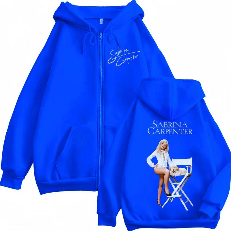 Singer Sabrina Carpenter Merch Zipper Hoodies Fashion Aesthetic Zip Up Pullovers Men's Women's Casual Long Sleeve Sweatshirts
