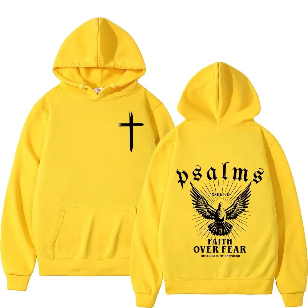 Sudaderas con capucha con versículo de la Biblia para hombre y mujer, sudaderas cristianas de Jesús, fe sobre el miedo, jerséis