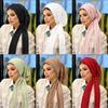 Soft Stretch Solid Color Crinkle Hijabs Adjustable Wrinkle Headscarf Women Turban Hats  Modest