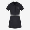 Women Rib Collared Swimsuit Jumpsuit