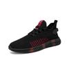 Spring new men's shoes elastic fly-woven breathable black mesh casual sports shoes lightweight one-pedal running shoes
