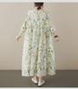 2023 Summer Pastoral Flowy Fairy Plus Size Women's Short Sleeve Dress