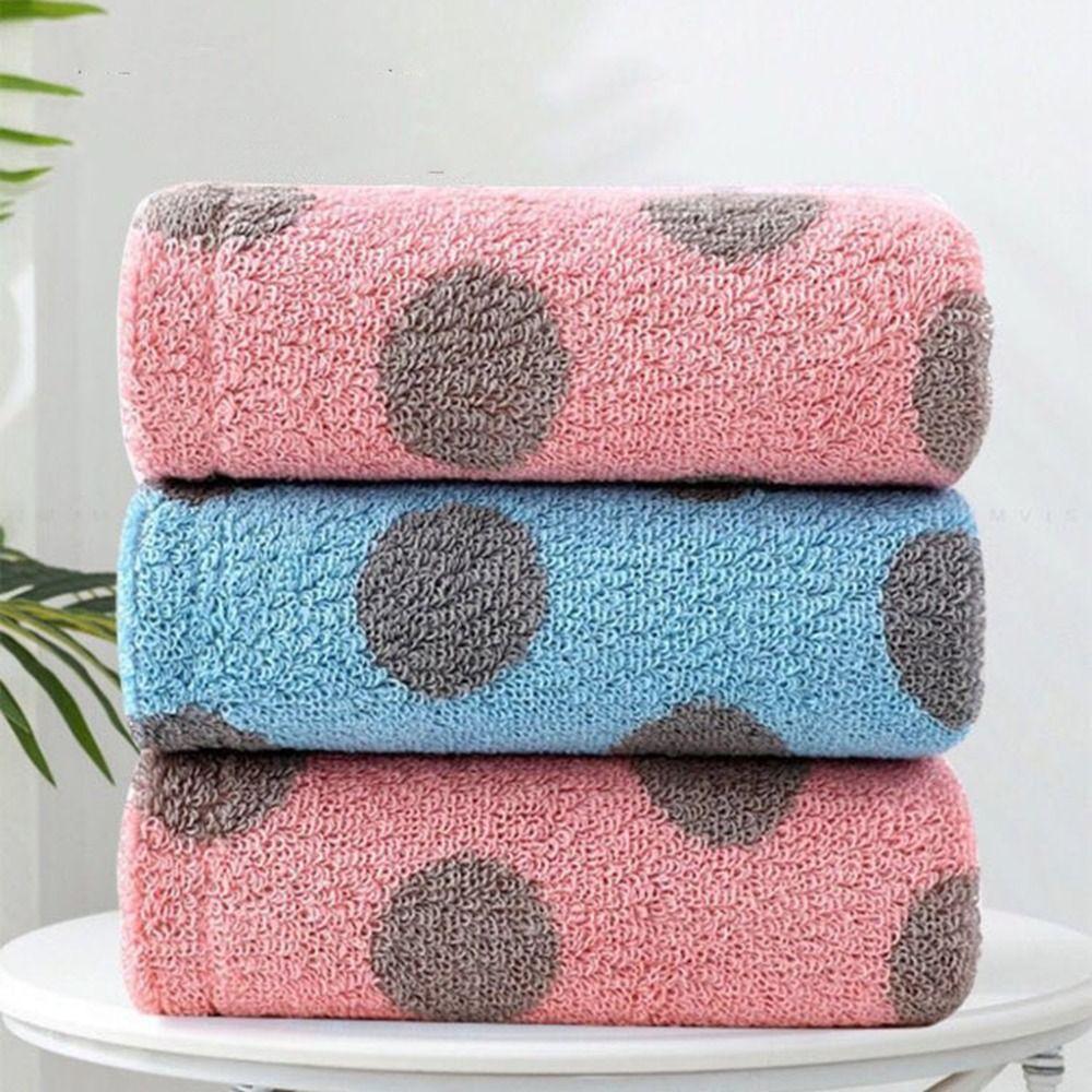 2Pcs Thickened Stripe Spot Baby Bath Towel 30x60cm Shower Towel Cotton Hand Towel  Face Wash