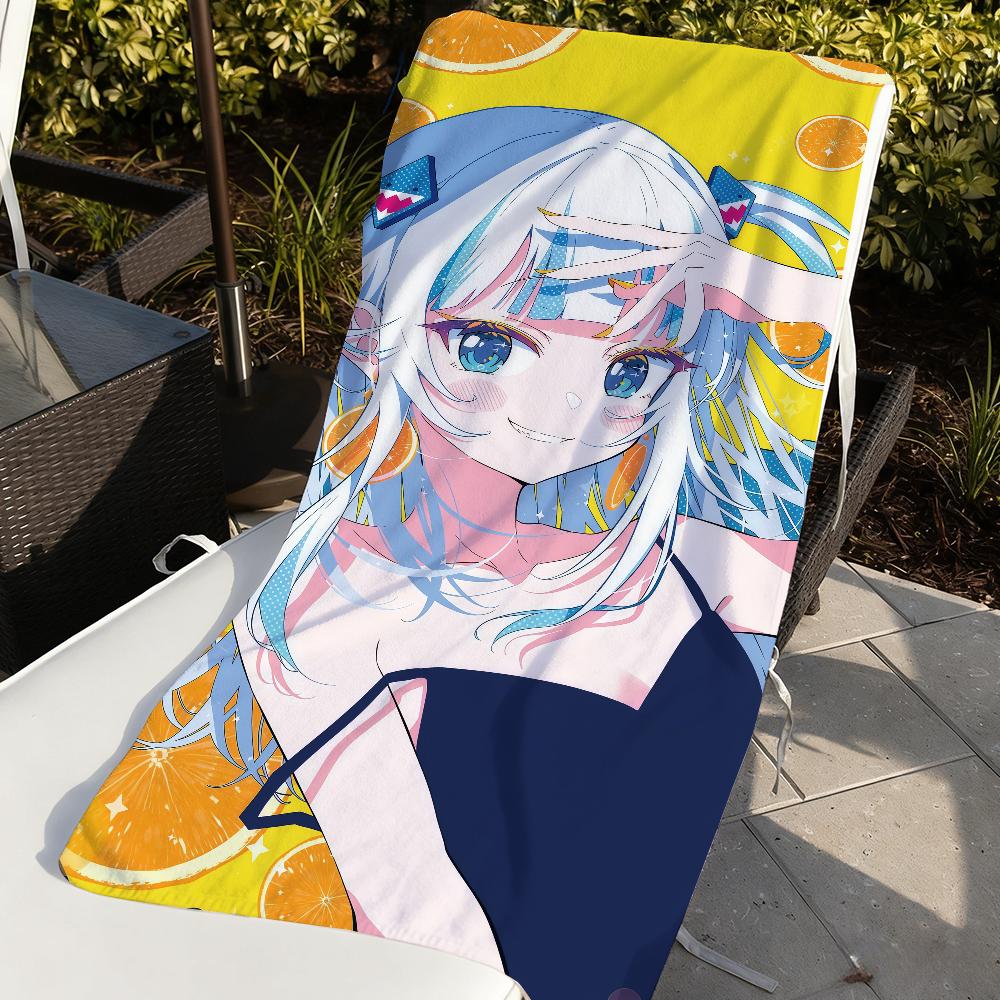 VTuber G-Gawr Gura Süßes Handtuch Sport Schnelltrocknend Reise Campingausrüstung Sandfest Weich Leicht Großes Strandtuch