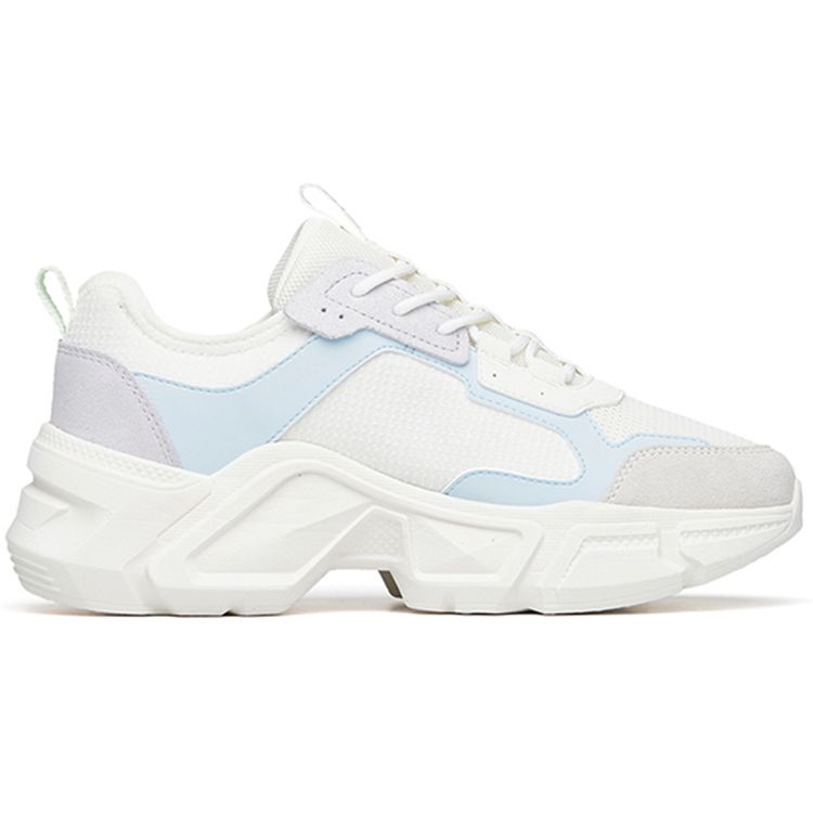 Anta Comfortable Sports Shock Absorbing Wear Resistant Low Top Casual Shoes Women Casual Shoes White Blue 122238887-5