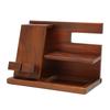 Phone Docking Station Wood Multifunction Key Wallet Stand Glasses Storage Holder for Desktop