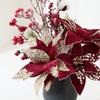 30CM Christmas Glitter Flower Sequins Simulation Flowers New Sequins Flower Home Decoration