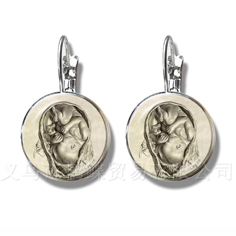 

Steampunk Human Anatomy Organ Earrings Glass Cabochon Science Medical Punk Stud Earrings 16mm Glass Dome Brain Eye Jewelry