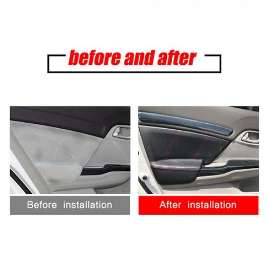 8pcs Leather Car Inner Door Panel Armrest Cover Change For Honda Civic 9th 12-15