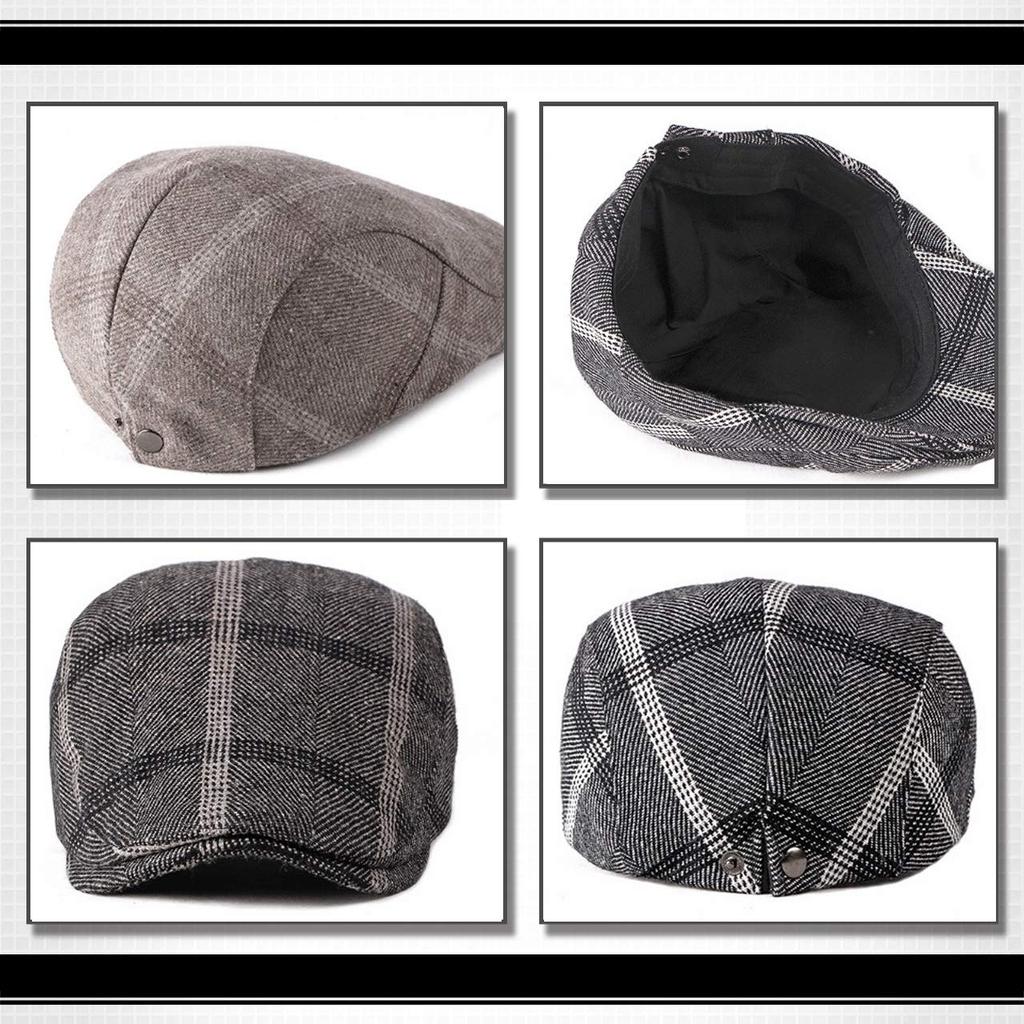 WHITE FANG Hunting Hat Cap Checkered Pattern Cold Protection Wool Golf CA419 Autumn/Winter Men's (03 Brown)