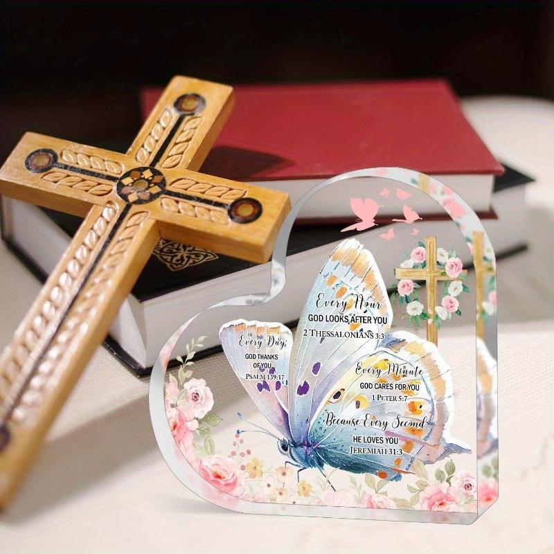 Inspirational Acrylic Prayer Plaque - Bible Verses - Christian Desk Decor for Men and Women, Religious Motivational Catholic Gift, Spiritual Scriptur