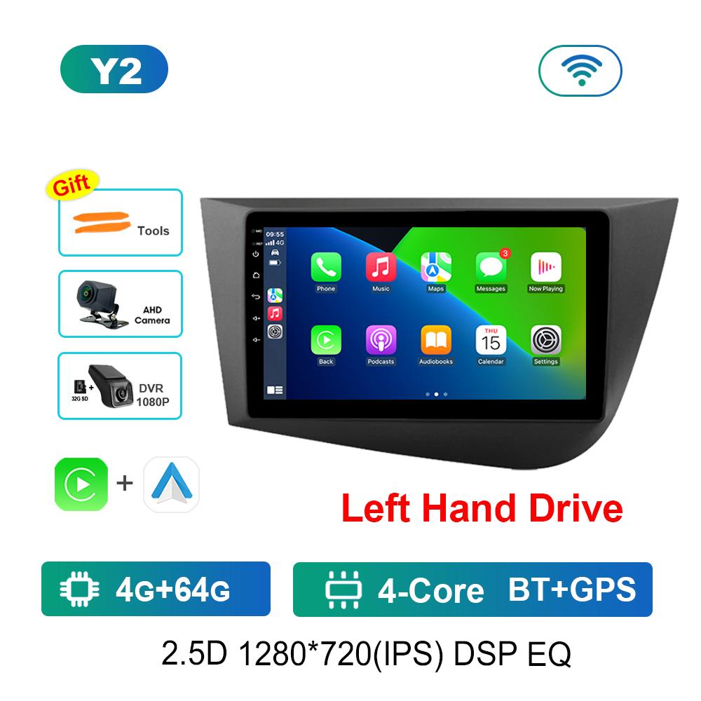 9 Inch Left Hand Drive GPS Navigation Android OS for Seat Leon 2 2005 - 2012 4G DSP Stereo Car Radio Multimedia Player WiFi BT