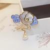 New National Style Auspicious Cloud Fritillary Brooch Femininity Pearl Corsage Light Luxury Niche Design Pin Suit Accessories