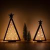 Wood Christmas Trees with Lights, Modern Farmhouse Christmas Tree Table Centerpiece Decoration for Home Party Table