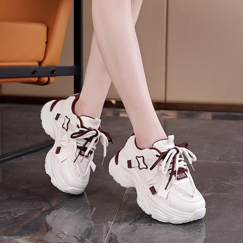 ins Korean version mesh dad shoes women's 2025 spring new breathable female student sports shoes heightening casual shoes G26