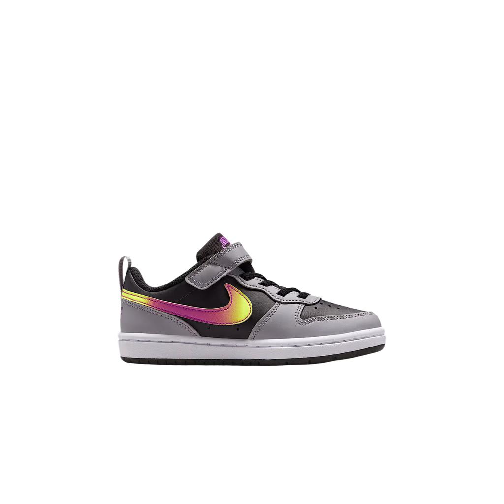 Nike Court Borough Synthetic Leather Color Block Comfortable Trendy Kids Sneakers Kids Sneakers Black Gray IO6966-001