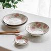 Flower Fairy Ceramic Tableware Set Japanese Style Sakura Underglaze Bowls Plates