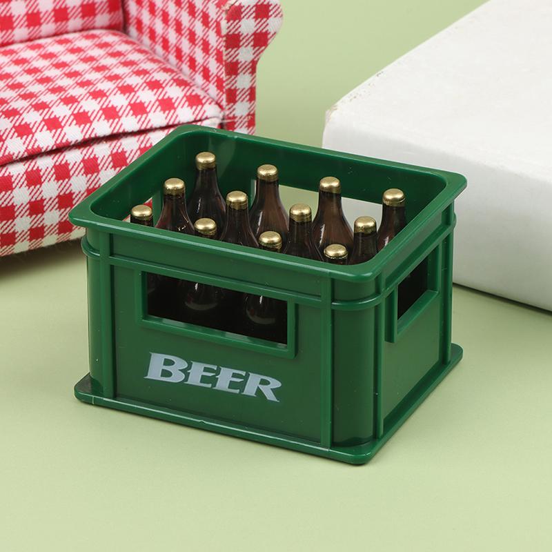 1:12 Dollhouse Mini Beer Drink Bottle Beer Box Drink Box Bar Kitchen Decor Toy