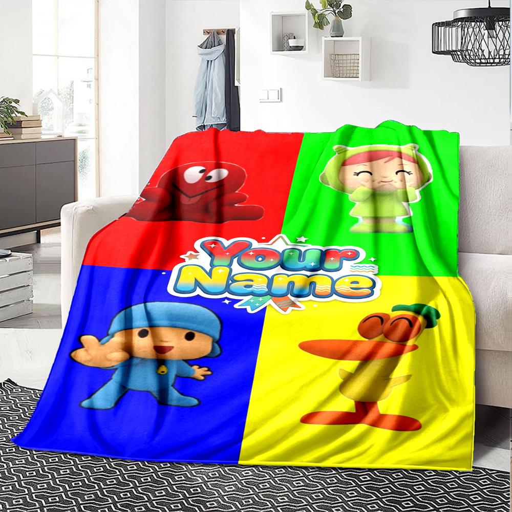 Pocoyo Personalized Text Blanket Throw Personalized Blanket Durable Comfort Throw For Sofa Seaside Office Chair Chair Four Seasons Multipurpose