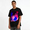 Cyberpunk Style Yin-Yang Fated Couple Print T-shirt Cool Street Style Loose Casual Top Pure cotton T-shirt