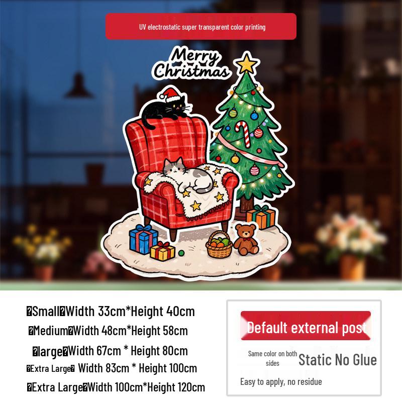 Santa Claus Wall Stickers: Cute Cartoon Christmas Decorations for Windows and Shop Layouts