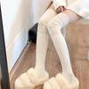 2pairs Women's Knee-length Socks Ladies Thigh-length SocksWarm Knitted Boot Socks Leg Warmers Japan JK Cotton Thigh High Bottoms