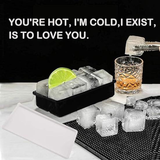 Silicone Ice Cube Trays with Lids Stackable Reusable Ice Cube Molds