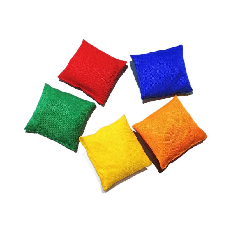 Hand-Sewn Cartoon Beanbag for Kids - Durable Canvas with Rice Husk Filling, Perfect for Kindergarten and Outdoor Sports