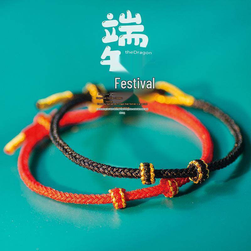 2026 Year of the Horse Red Beaded Bracelet: Dragon Boat Festival Five-Color Handmade Woven Rope