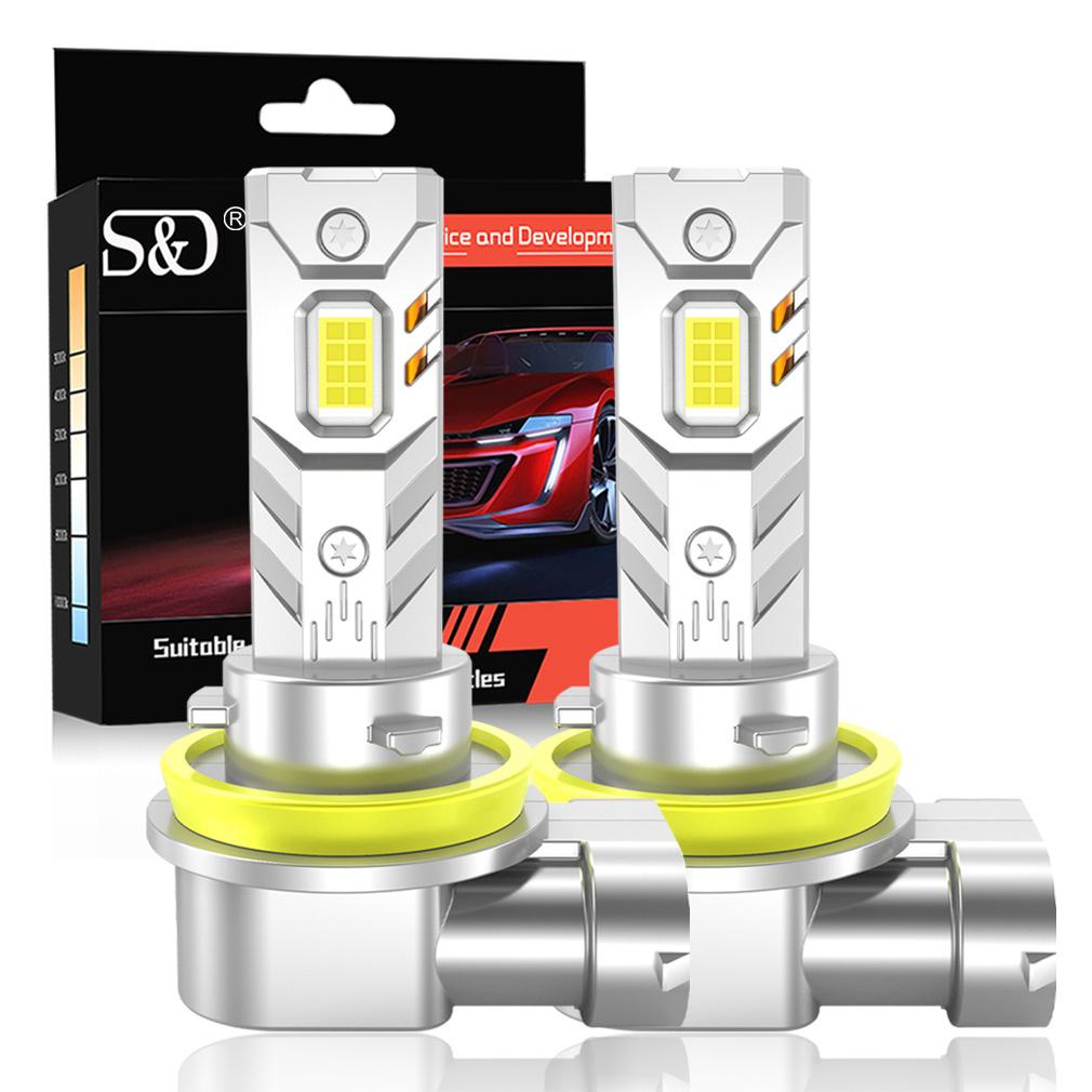 2 Stück H4 LED Scheinwerfer Canbus 25000LM H7 LED Glühbirnen H11 H8 9005 HB3 9006 HB4 H27 880 Auto Kupferrohr Scheinwerfer Auto Lüfterlos Nebelscheinwerfer 6000K 12V