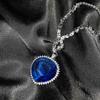 Blue Red TITANIC Heart of the Ocean Necklaces for Women Romantic Crystal Chain Pendant Necklaces Valentine's Day Zircon Gift