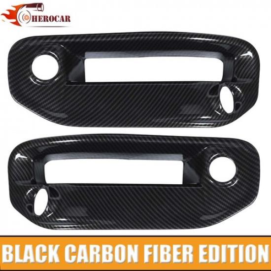 

Front Carbon Fiber Fog Light Cover Bezel Replacement For Dodge RAM 1500 +