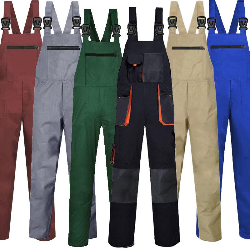 Japanese Fashion Unisex Pure Cotton Multi-Pocket Overalls with Custom Printing